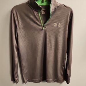 🍉Under Armour Charcoal and Lime Quarter-Zip Top